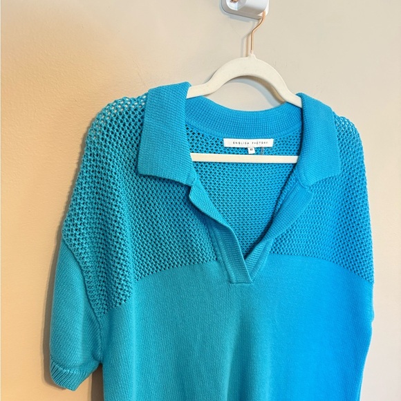 English Factory • Oversized Polo Sweater Polo Tee XS Preppy from Anthropologie - Picture 5 of 11